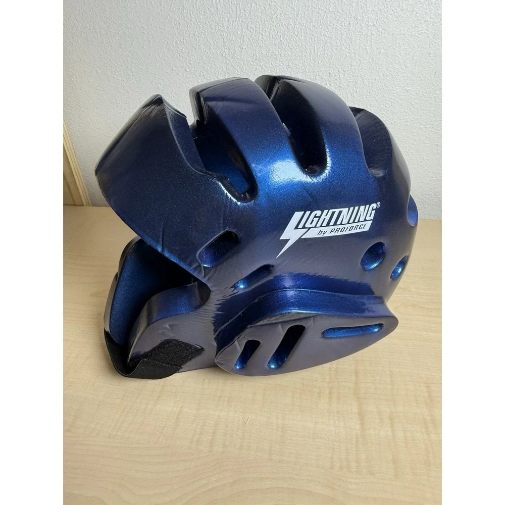 ProForce Lightning Martial Arts Sparring Headgear Blue Medium Taekwondo Karate